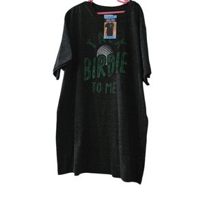 Black Graphic T-Shirt with Green Text